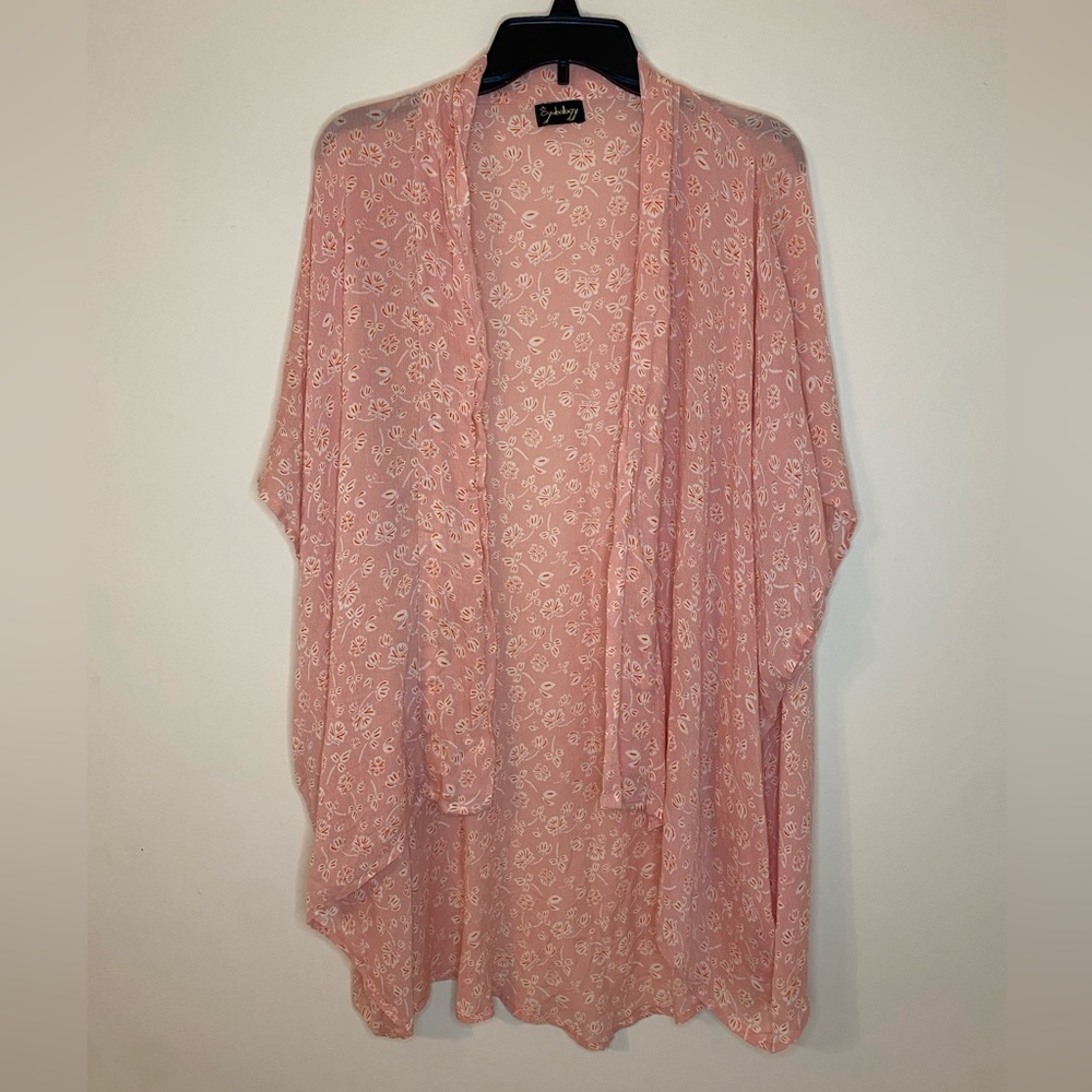 Symbology pink floral kimono
